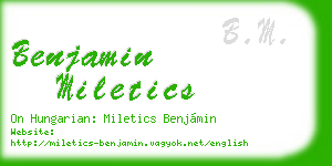benjamin miletics business card